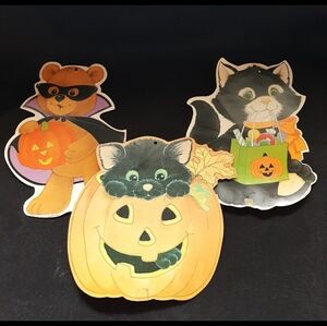 Vintage eureka double-sided halloween decorations cat bear decor usa